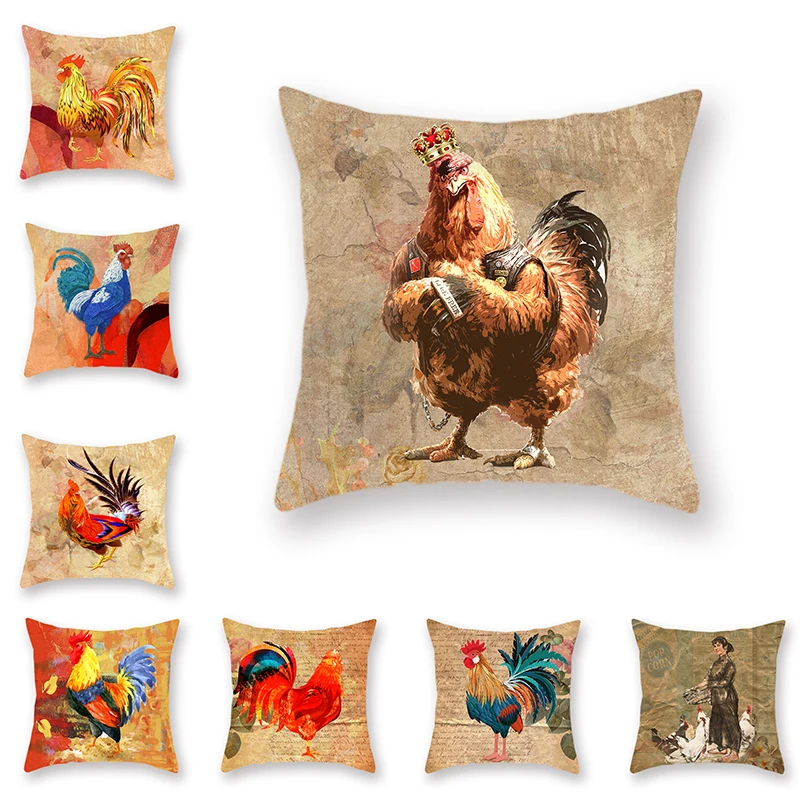 Color Cock Double-sided Polyester Printed Poultry Throw Pillowcase Decoration Nostalgic Home Sofa Hen Pattern Cushion Cover
Color Cock Double-sided Polyester Printed Poultry Throw Pillowcase Decoration Nostalgic Home Sofa Hen Pattern Cushion Cover