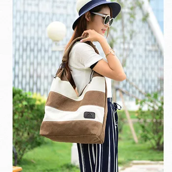 2019 New Casual Women Handbag Stripe patchwork Shoulder Bags woman Large capacity Crossbody bags Fashion ladies hand bags Female
2019 New Casual Women Handbag Stripe patchwork Shoulder Bags woman Large capacity Crossbody bags Fashion ladies hand bags Female