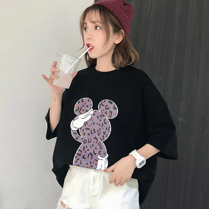 New Leopard Print Mickey Mouse T Shirt Women Oversized Short Sleeve T-shirt Korean Female Tees Funny T Shirts
New Leopard Print Mickey Mouse T Shirt Women Oversized Short Sleeve T-shirt Korean Female Tees Funny T Shirts