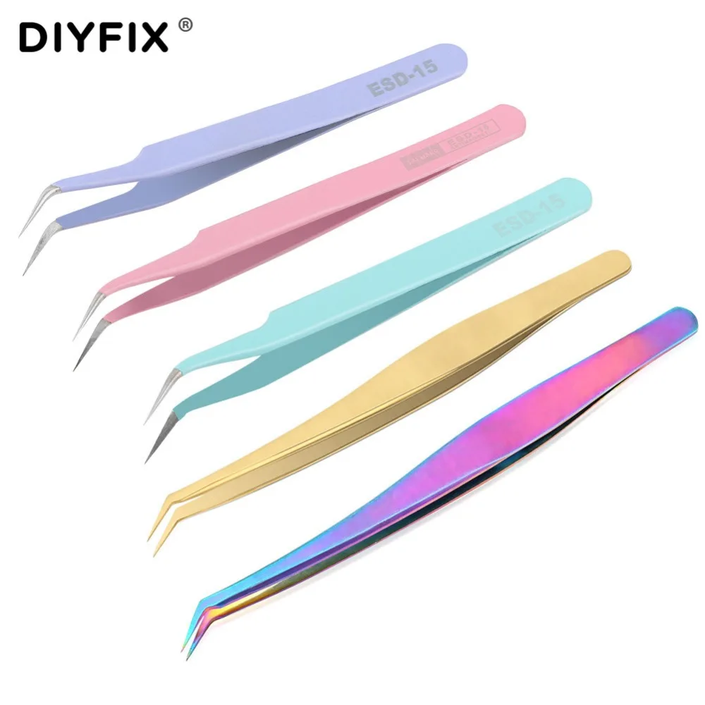 DIYFIX Eyelash Extension Tweezers Curved Tips Stainless Steel Forceps for Nail Art Rhinestones Gem Decor Picking Hand Tool
DIYFIX Eyelash Extension Tweezers Curved Tips Stainless Steel Forceps for Nail Art Rhinestones Gem Decor Picking Hand Tool