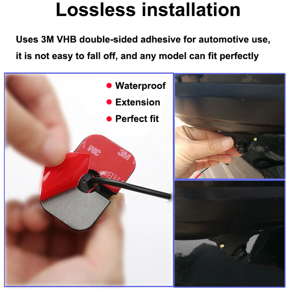 Liislee Intelliegnt Car Light Sensor Front Left Right Side View Camera Blind Spot Camera IP67 Waterproof with Auto Dimming 2 LED (5)