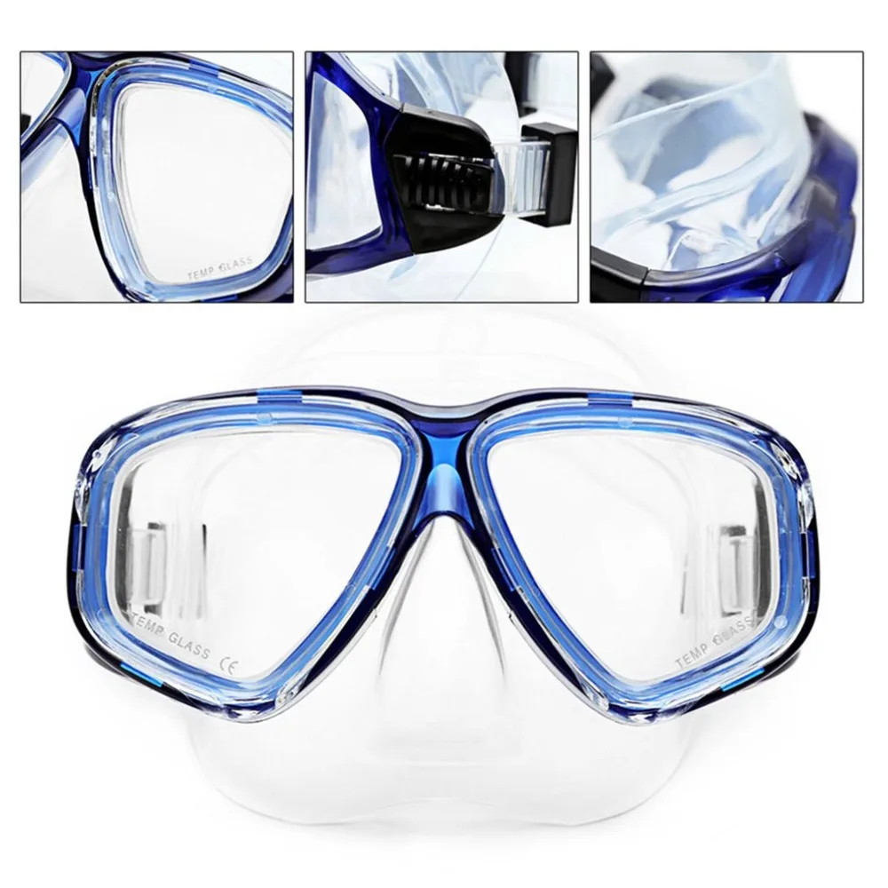 

AM-308 Adult Double Layer Waterproof Anti-fog Transparent Silicone Large Area Diving Mask Goggles Swimming Accessories