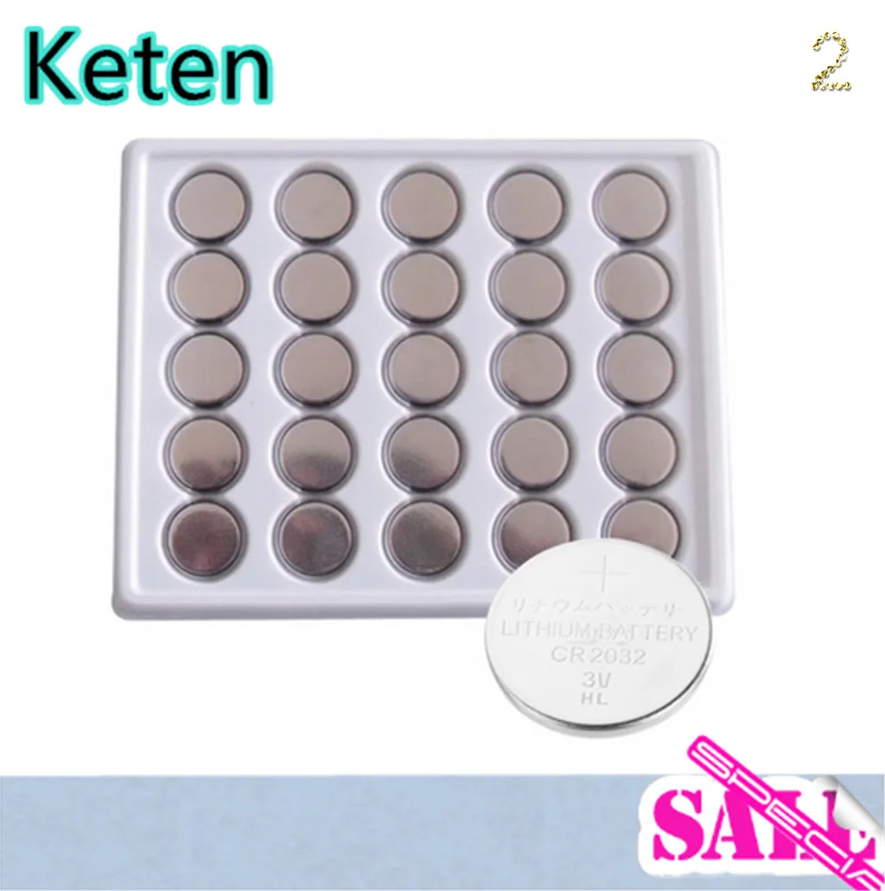 Фото 50pcs/Lot CR2032 3V Cell Battery Button Coin cr 2032 lithium battery For Watches clocks calculators | Электроника