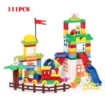 City Amusement Park Train Children Animal Figures Big Size Building Blocks Compatible Duploe Creative Bricks Children Toys Gifts
City Amusement Park Train Children Animal Figures Big Size Building Blocks Compatible Duploe Creative Bricks Children Toys Gifts