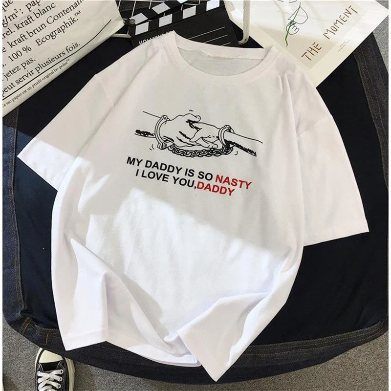 MY DADDYY IS SO NASYT I LOVE YOU DADDY personality Harajuku letter printing women tops summer loose casual hiphop female T-shirt
MY DADDYY IS SO NASYT I LOVE YOU DADDY personality Harajuku letter printing women tops summer loose casual hiphop female T-shirt