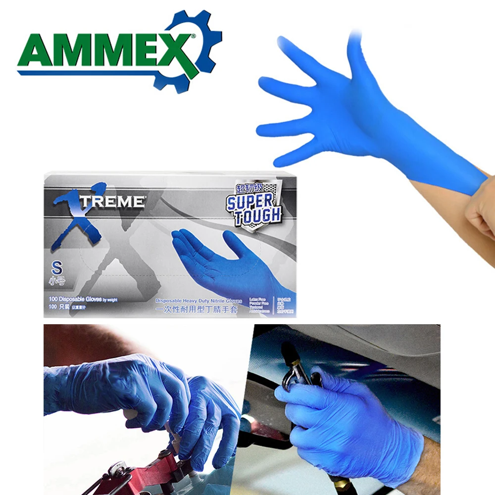 AMMEX 100Pcs Disposable Nitrile Rubber Glove Powder Free Oil-resistant Gloves for Industry Home Food Medical Dental Use
AMMEX 100Pcs Disposable Nitrile Rubber Glove Powder Free Oil-resistant Gloves for Industry Home Food Medical Dental Use