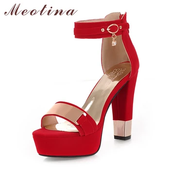 Meotina Women Shoes Summer Sandals Crystal Platform Thick Heel Wedding Shoes Buckle Super High Heel Sandals Lady Plus Size 33-45
Meotina Women Shoes Summer Sandals Crystal Platform Thick Heel Wedding Shoes Buckle Super High Heel Sandals Lady Plus Size 33-45
