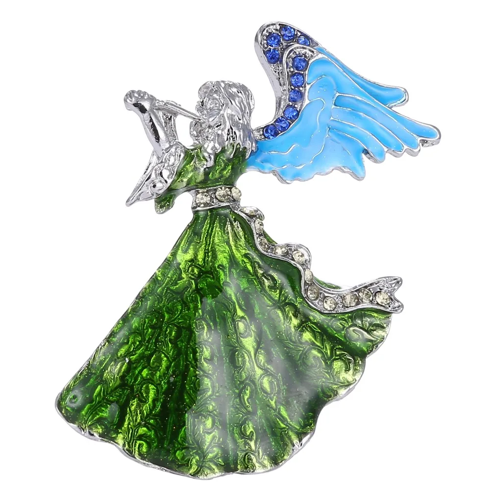Rinhoo angel wings Music Angel brooch for women girl dress Accessories green brooch rhinestone pins
Rinhoo angel wings Music Angel brooch for women girl dress Accessories green brooch rhinestone pins