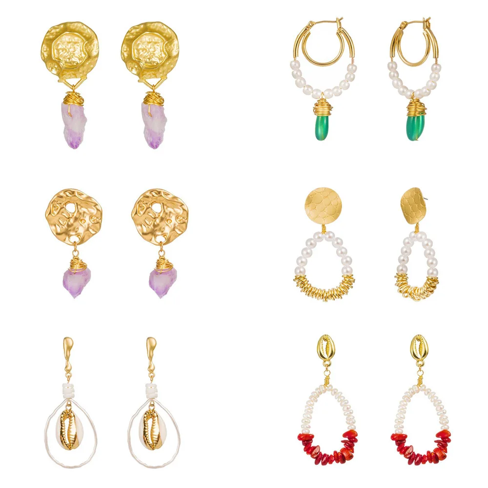 Double Fair Personalized Decorative Earrings For Women Multicolor Natural Stone Drop INS Style earings Fashion Jewelry KAE001
Double Fair Personalized Decorative Earrings For Women Multicolor Natural Stone Drop INS Style earings Fashion Jewelry KAE001