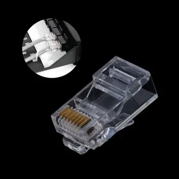 25/100pcs Gold Plated RJ45 Net Network Cables Modular Plug Cat5 CAT5e Connector 8P8C Modular Rj45 Plug Terminals Drop Shipping
25/100pcs Gold Plated RJ45 Net Network Cables Modular Plug Cat5 CAT5e Connector 8P8C Modular Rj45 Plug Terminals Drop Shipping