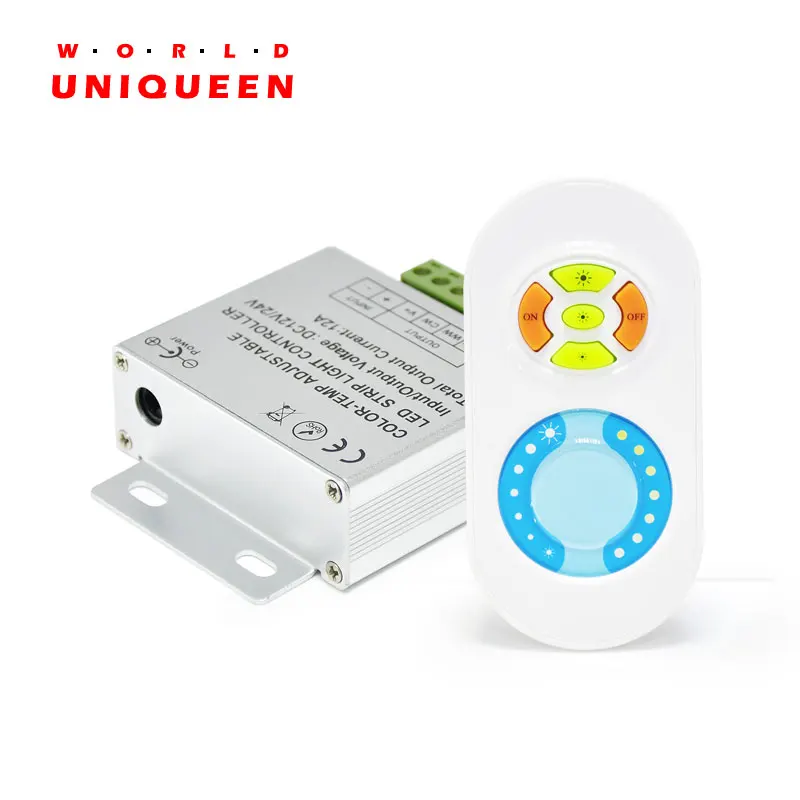 FUT40C DC12V-24V 12A 433MHz Color Temperature and Brightness Adjust LED Dimmer Controller With RF Remote for single color light
FUT40C DC12V-24V 12A 433MHz Color Temperature and Brightness Adjust LED Dimmer Controller With RF Remote for single color light