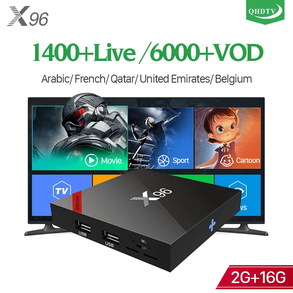 QHDTV Code France Arabic Tunisia X96W IP TV Box Android 7.1 S905W 2G 16G WIFI IPTV Subscription IPTV Netherland IP TV Box
QHDTV Code France Arabic Tunisia X96W IP TV Box Android 7.1 S905W 2G 16G WIFI IPTV Subscription IPTV Netherland IP TV Box