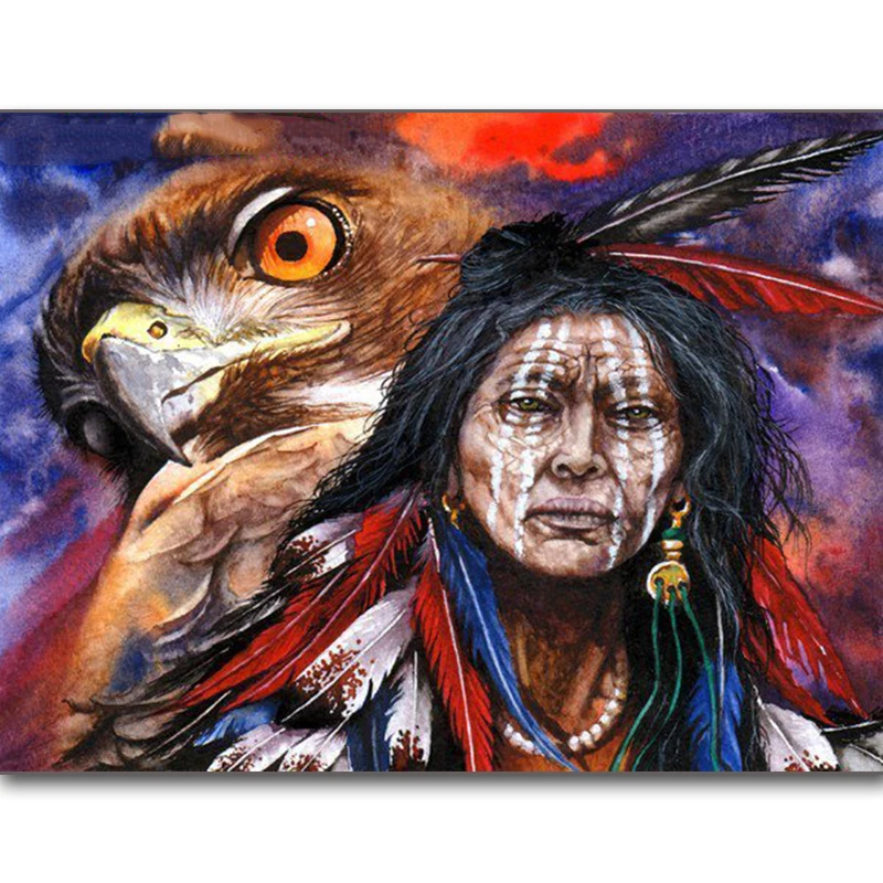 Full Square / Round Diamond 5D DIY Diamond Painting Indian and Eagle Picture 3D Diamond Embroidered Cross Embroidery Mosaic
Full Square / Round Diamond 5D DIY Diamond Painting Indian and Eagle Picture 3D Diamond Embroidered Cross Embroidery Mosaic