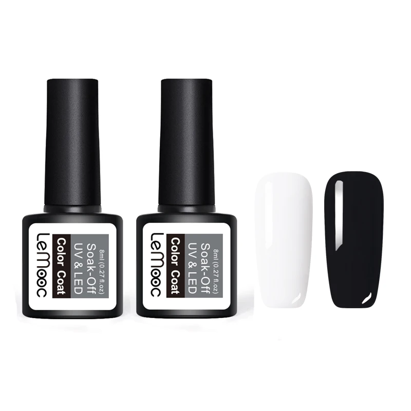 LEMOOC 8ml Nail Gel Polish Soak Off UV Lacquer Top Coat Base Coat Matte Coat Black and White UV Nail Gel Nail Polish Primer
LEMOOC 8ml Nail Gel Polish Soak Off UV Lacquer Top Coat Base Coat Matte Coat Black and White UV Nail Gel Nail Polish Primer