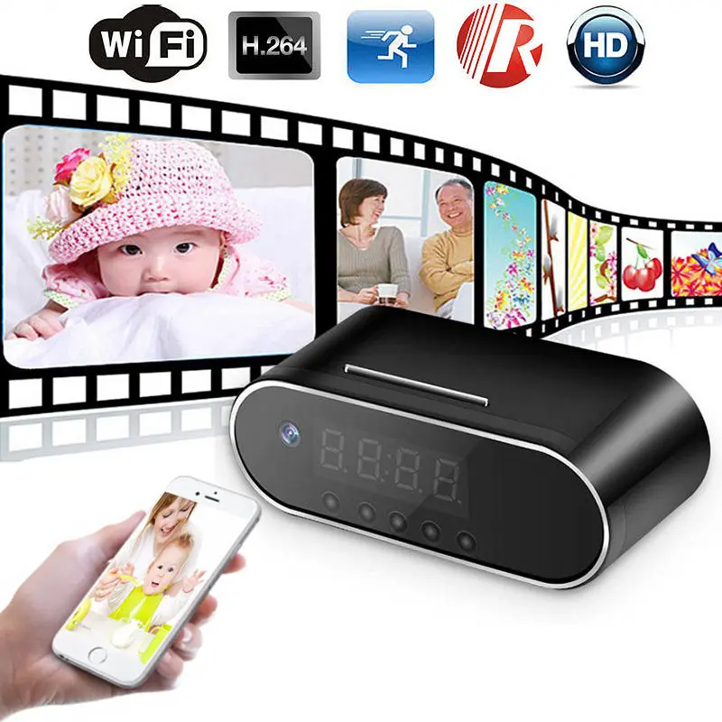 1080P WIFI Mini Camera Time Alarm Wireless Nanny Clock P2P IP/AP Security Night Vision Motion Sensor Remote Monitor Micro Home
1080P WIFI Mini Camera Time Alarm Wireless Nanny Clock P2P IP/AP Security Night Vision Motion Sensor Remote Monitor Micro Home