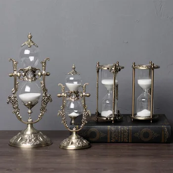 Europe Retro 15/30 min hourglass for the metal+glass decorative sand hourglasses sand sand timer for home decoration A06 
Europe Retro 15/30 min hourglass for the metal+glass decorative sand hourglasses sand sand timer for home decoration A06
