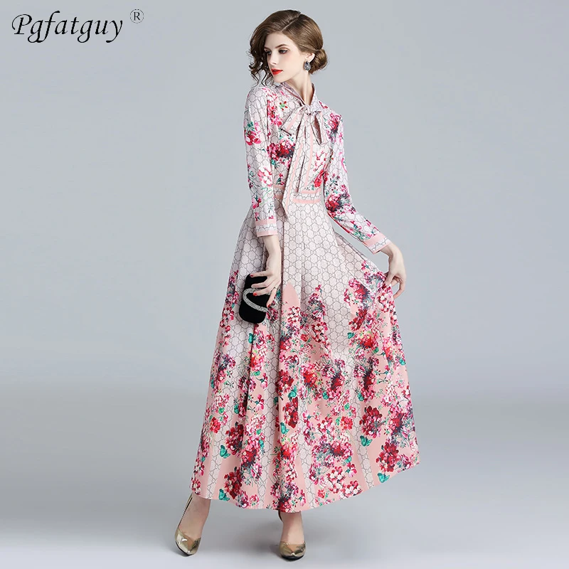 HIGH QUALITY 2019 Newest Fashion Runway Dress Women's Long Sleeve Bow Collar Retro Floral Elegant Print Vintage Pleated Dresses
HIGH QUALITY 2019 Newest Fashion Runway Dress Women's Long Sleeve Bow Collar Retro Floral Elegant Print Vintage Pleated Dresses