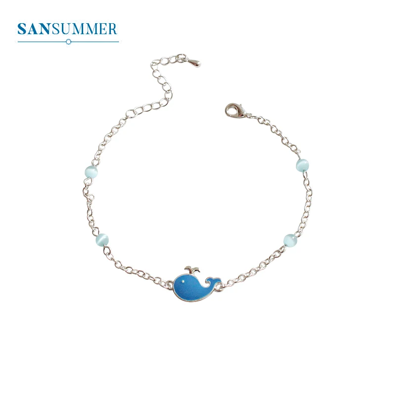 SANSUMMER 2019 New Fashionable Alloy Plating Simple Silver Chain Blue Cartoon Whale Water Spray Imitation Pearl Bracelet 6677
SANSUMMER 2019 New Fashionable Alloy Plating Simple Silver Chain Blue Cartoon Whale Water Spray Imitation Pearl Bracelet 6677