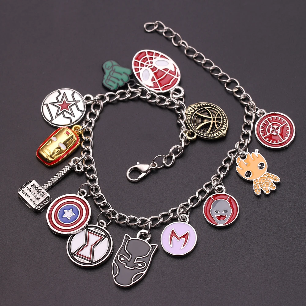 Mini pendant The Avengers Mar Movie Superhero Captain America Iron Man Deadpool Thor Wonder Woman Charm Bracelet for Women
Mini pendant The Avengers Mar Movie Superhero Captain America Iron Man Deadpool Thor Wonder Woman Charm Bracelet for Women
