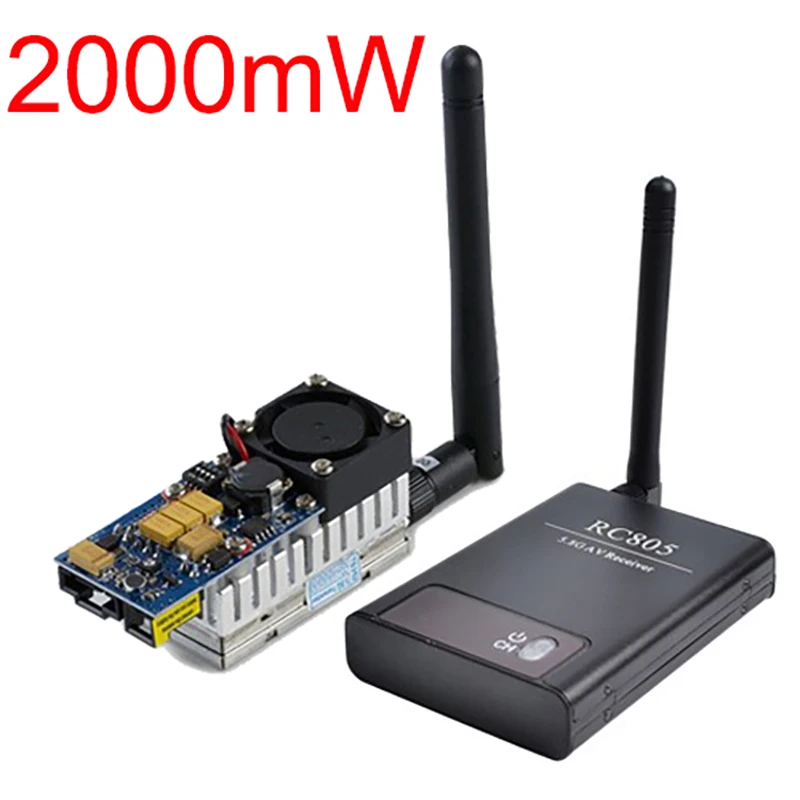 FPV Wireless Audio Video Sender 5.8Ghz 2W 2000mW 8 CH TS582000 and RC805 5.8G Receiver
FPV Wireless Audio Video Sender 5.8Ghz 2W 2000mW 8 CH TS582000 and RC805 5.8G Receiver