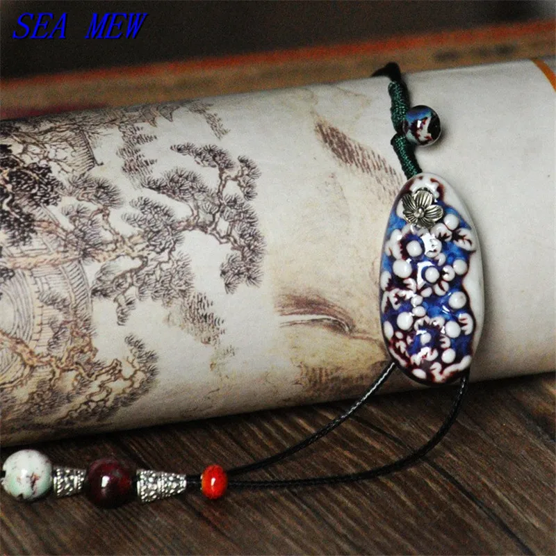 SEA MEW Fashion Ethnic Style Ceramic Pendant Long Necklace Handmade Porcelain Bead Wax Rope Sweater Necklace For Women
SEA MEW Fashion Ethnic Style Ceramic Pendant Long Necklace Handmade Porcelain Bead Wax Rope Sweater Necklace For Women