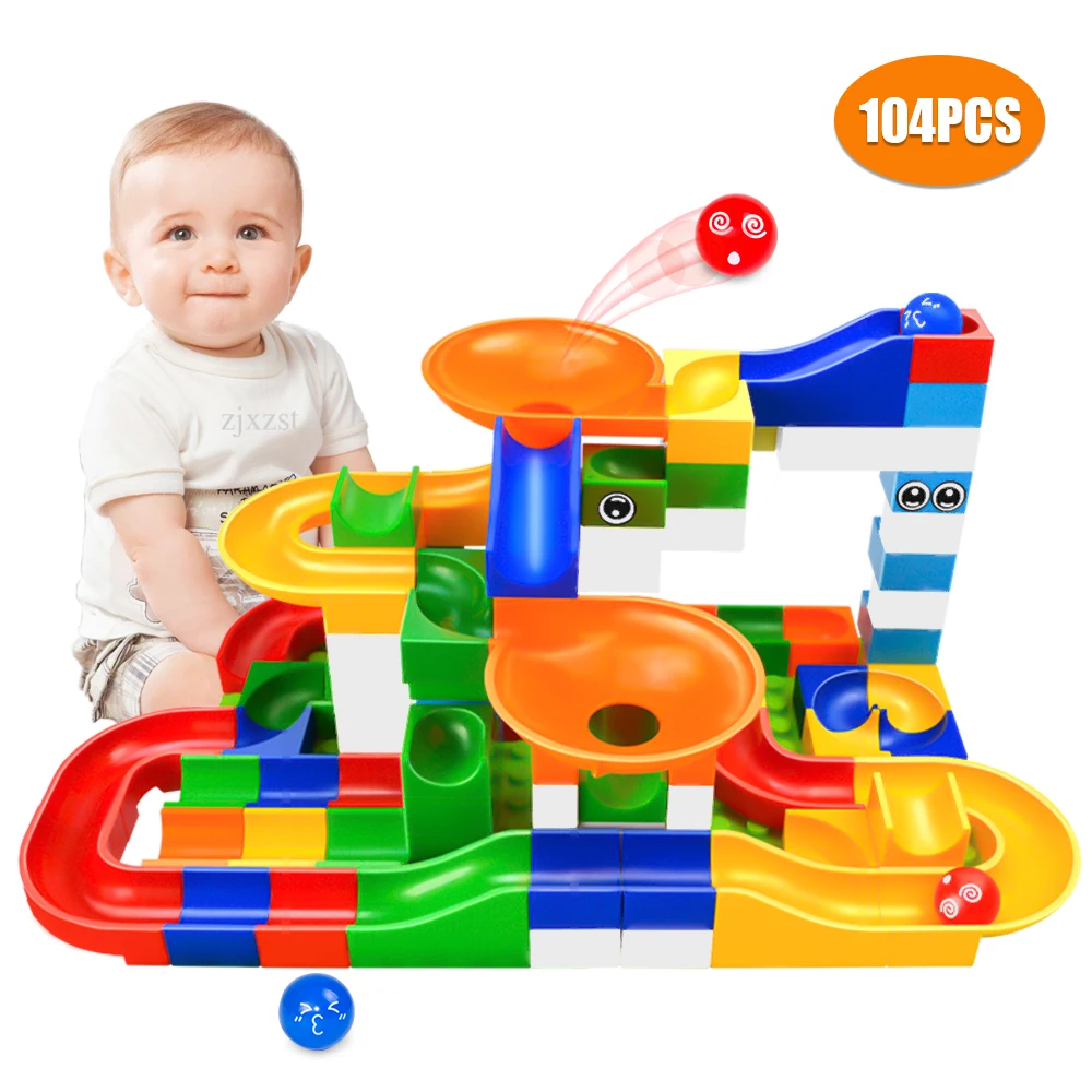 108PCS Marble Race Run Maze Ball Track Building Blocks Plastic Funnel Slide Big Size Bricks Compatible With Legoed Duplo Blocks
108PCS Marble Race Run Maze Ball Track Building Blocks Plastic Funnel Slide Big Size Bricks Compatible With Legoed Duplo Blocks