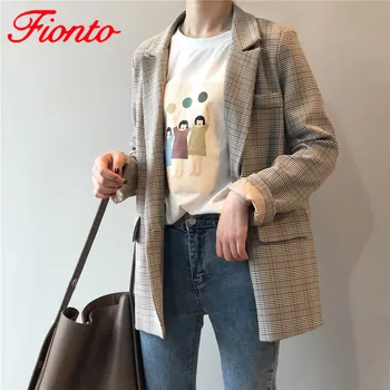 Korean Fashion Vintage Plaid Blazer Women 2019 Loose Casual Suit Coat Single Breasted Blazer Female Autumn Blazers AN1136
Korean Fashion Vintage Plaid Blazer Women 2019 Loose Casual Suit Coat Single Breasted Blazer Female Autumn Blazers AN1136
