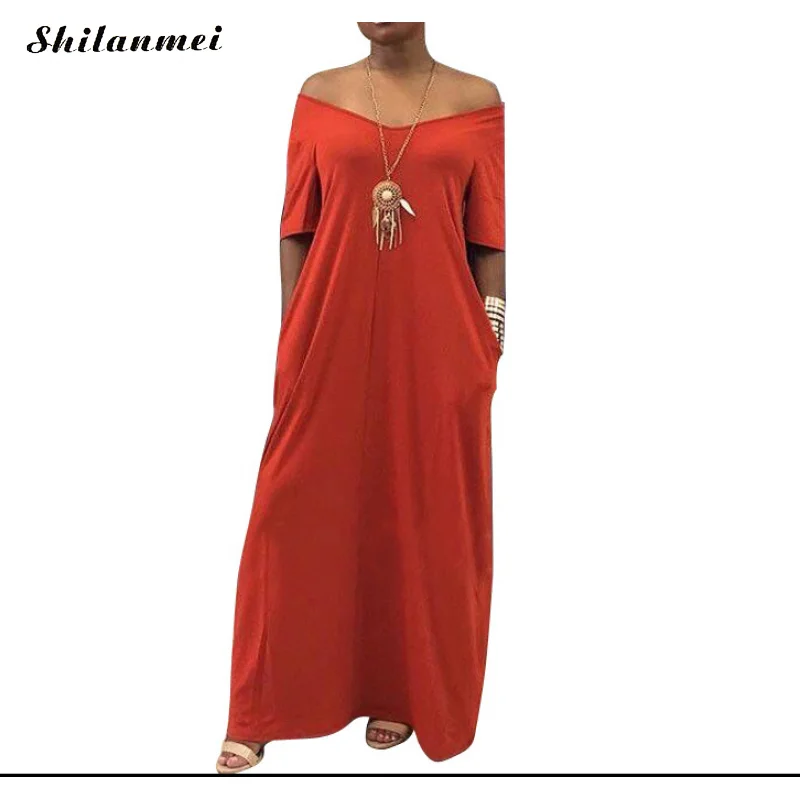 Women Summer Boho Off Shoulder Short Sleeve Cotton Long Maxi Dress Casual Loose Pocket Solid Plus Size Party Dresses Vestidos
Women Summer Boho Off Shoulder Short Sleeve Cotton Long Maxi Dress Casual Loose Pocket Solid Plus Size Party Dresses Vestidos