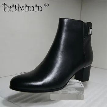 Pritivimin FN205 New Women High Heels Ankle Boots Genuine Leather Shoes Short Plush Inside Sheepskin Autumn Fashion Black Botas
Pritivimin FN205 New Women High Heels Ankle Boots Genuine Leather Shoes Short Plush Inside Sheepskin Autumn Fashion Black Botas