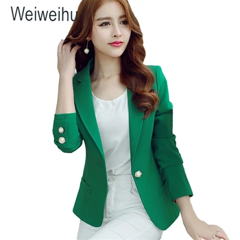 Women Blazers 2019 Green Color Long Sleeve Jackets Solid Single Button Coat Slim Office Lady Jacket Female Tops Blazer Feminino
Women Blazers 2019 Green Color Long Sleeve Jackets Solid Single Button Coat Slim Office Lady Jacket Female Tops Blazer Feminino