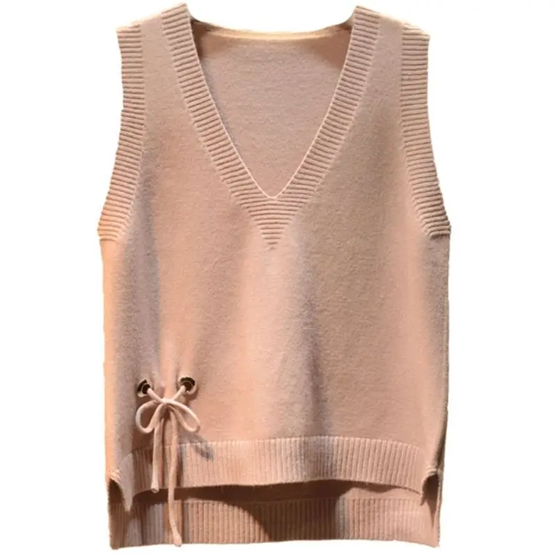 2019 Spring Autumn New Fashion Women Casual Bow Sweaters V-Neck Sleeveless Solid Color Vests Sweaters Loose Pullover Tops A21
2019 Spring Autumn New Fashion Women Casual Bow Sweaters V-Neck Sleeveless Solid Color Vests Sweaters Loose Pullover Tops A21