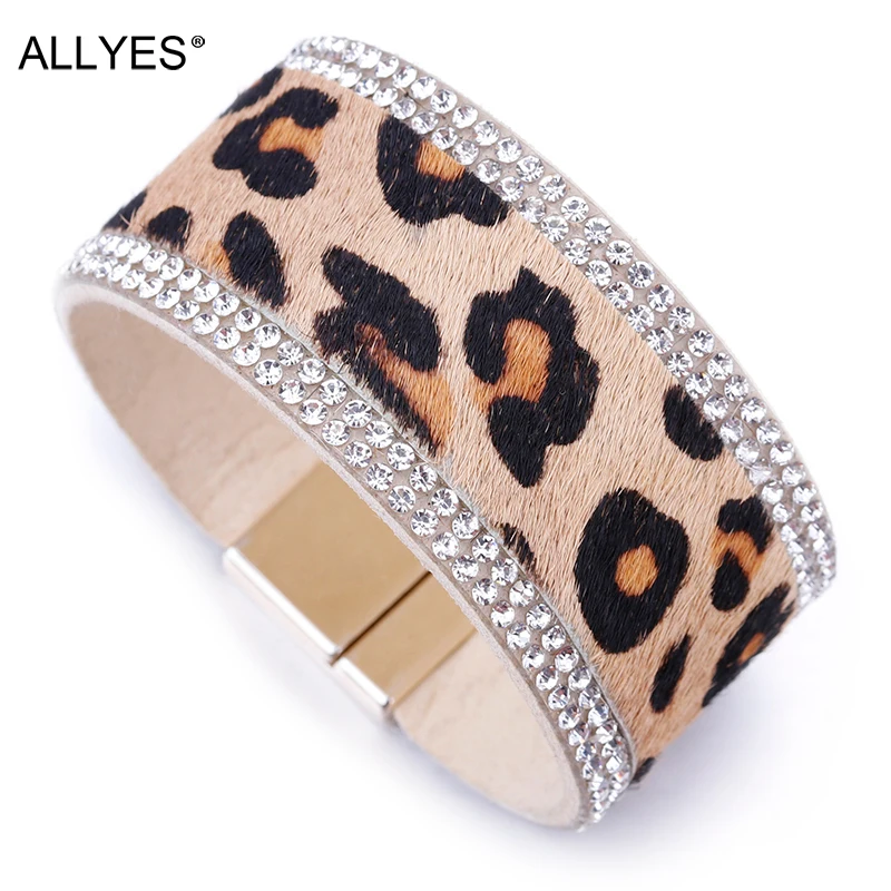 ALLYES Leopard Leather Bracelets for Women Femme Bracelets & Bangles Faux Fur Wide Multilayer Wrap Bracelet Female Jewelry
ALLYES Leopard Leather Bracelets for Women Femme Bracelets & Bangles Faux Fur Wide Multilayer Wrap Bracelet Female Jewelry