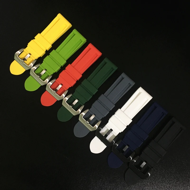 NEW 22mm 24mm Black Red Blue Gray Green Red White Yellow Rubber Watchbands For PAM Apple Watch Zenith DZ U-Boat CITIZEN Strap
NEW 22mm 24mm Black Red Blue Gray Green Red White Yellow Rubber Watchbands For PAM Apple Watch Zenith DZ U-Boat CITIZEN Strap