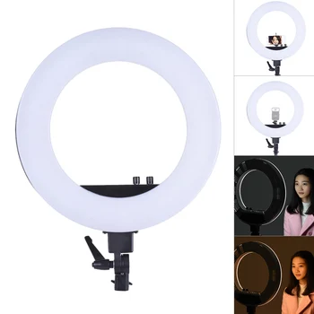 18" LED Video Ring Light Fill-in Lamp Studio Photography Lighting 50W Brightness 3200K-5500K w/ Smartphone Holder Cold Shoe Base
18" LED Video Ring Light Fill-in Lamp Studio Photography Lighting 50W Brightness 3200K-5500K w/ Smartphone Holder Cold Shoe Base