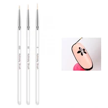 3 шт./компл. для дизайна ногтей ручка для рисования 3D Советы DIY акриловые кисти для УФ-геля Набор для рисования Цветочная линия сетка французс...(China)