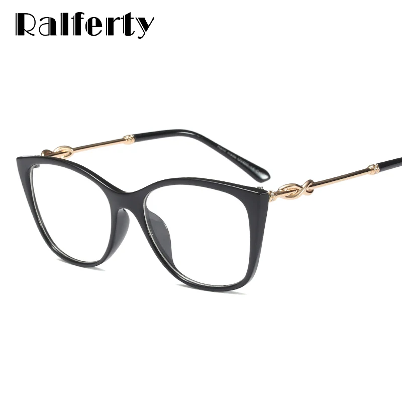 

Ralferty Vintage Glasses Frame Women Cat Eye Eyewear Frames Optic Myopia Prescription Glasses Retro Black Cateye Eyeglass F92159