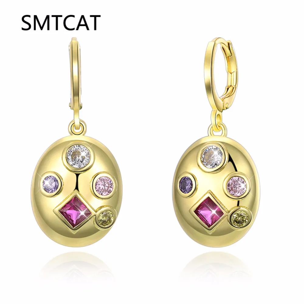 SMTCAT New Long Earring For Women Fashion Party Jewelry 585 Gold Color Water Drop Natural multicolor Zircon Dangle Earrings
SMTCAT New Long Earring For Women Fashion Party Jewelry 585 Gold Color Water Drop Natural multicolor Zircon Dangle Earrings