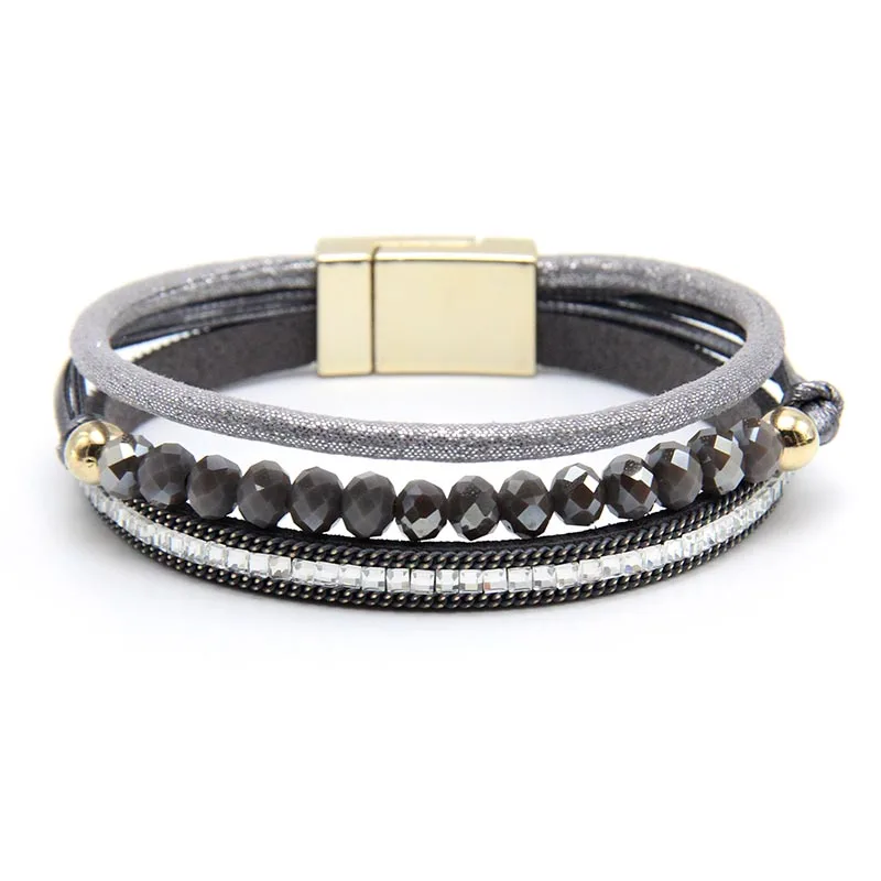 ZG New Arrive shinning Glass Bead Mini Clasp Bracelet in 5 colors Lastest women design bracelet with magnetic clasp
ZG New Arrive shinning Glass Bead Mini Clasp Bracelet in 5 colors Lastest women design bracelet with magnetic clasp