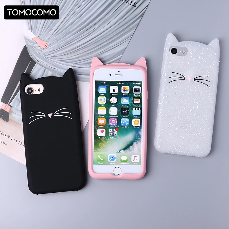 Cute 3D Silicone Cartoon Cat Pink Black Glitter Soft Phone Case Cover Coque Fundas For iPhone 7 7Plus 6 6S 6Plus 5 5S 8 8plus X
Cute 3D Silicone Cartoon Cat Pink Black Glitter Soft Phone Case Cover Coque Fundas For iPhone 7 7Plus 6 6S 6Plus 5 5S 8 8plus X