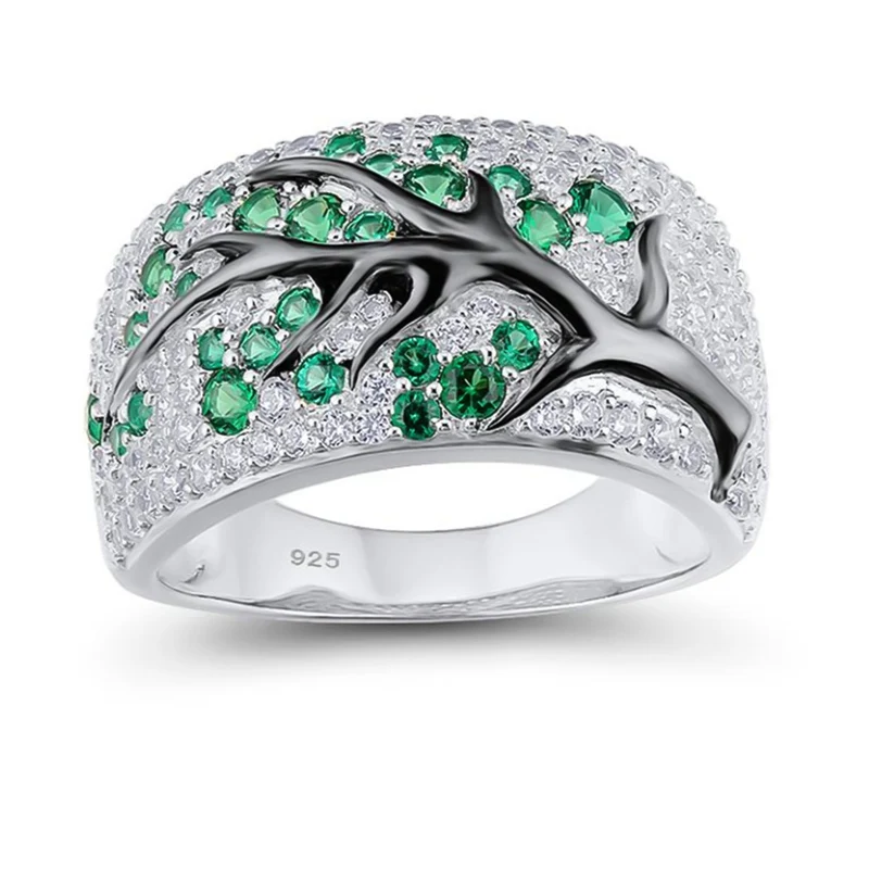Vintage Creative Silver Plated Tree Branch Rings For Women Full Zircon Green Blue Rhinestone Wedding Rings Party Jewelry
Vintage Creative Silver Plated Tree Branch Rings For Women Full Zircon Green Blue Rhinestone Wedding Rings Party Jewelry