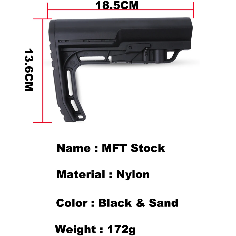 Airsoft Nylon Stock for MFT for Airsoft Air Guns Accessories Paintball AEG Gel Blaster JM9 Gearbox CS Sport Tactical
Airsoft Nylon Stock for MFT for Airsoft Air Guns Accessories Paintball AEG Gel Blaster JM9 Gearbox CS Sport Tactical