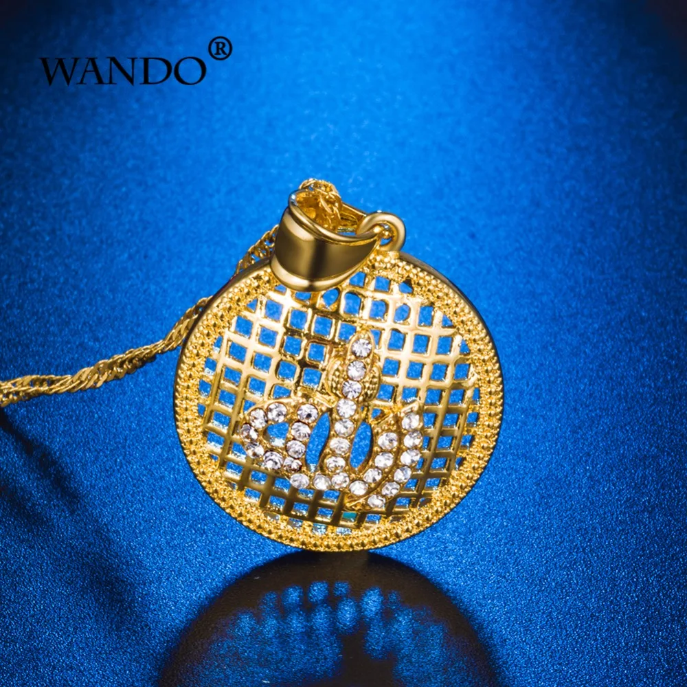 WANDO18K Allah Ala Pendant Ladies Jewelry Classic Gold Match Rhinestone Islamic Pendant Chain and Necklace Wholesale gifts P46
WANDO18K Allah Ala Pendant Ladies Jewelry Classic Gold Match Rhinestone Islamic Pendant Chain and Necklace Wholesale gifts P46