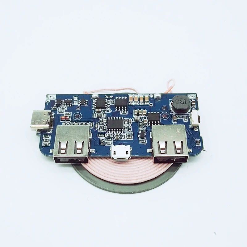 New QI Dual input Wireless Charger Power Bank Module 2A PCBA Circuit Board Coil Wireless Charging Type-C USB Port DIY
New QI Dual input Wireless Charger Power Bank Module 2A PCBA Circuit Board Coil Wireless Charging Type-C USB Port DIY