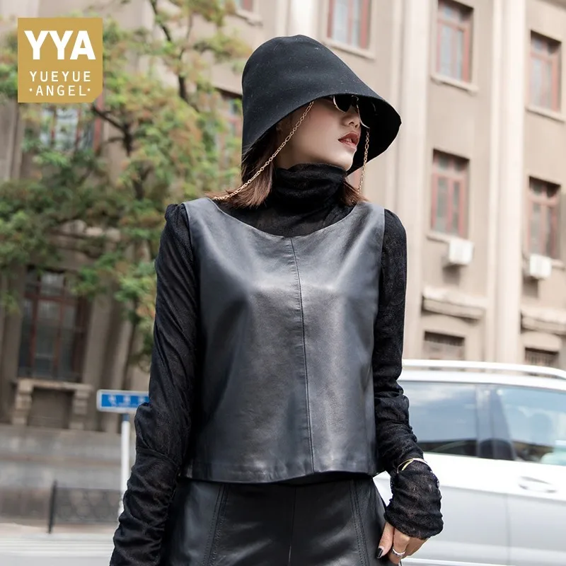 2020 New Real Leather Short Vest Women Bow Design V-Neck Sleeveless Slim Fit Tops Fashion Ladies Waistcoats Natural Sheepskin
2020 New Real Leather Short Vest Women Bow Design V-Neck Sleeveless Slim Fit Tops Fashion Ladies Waistcoats Natural Sheepskin