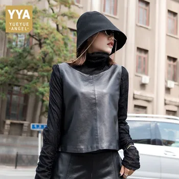 2020 New Real Leather Short Vest Women Bow Design V-Neck Sleeveless Slim Fit Tops Fashion Ladies Waistcoats Natural Sheepskin
2020 New Real Leather Short Vest Women Bow Design V-Neck Sleeveless Slim Fit Tops Fashion Ladies Waistcoats Natural Sheepskin
