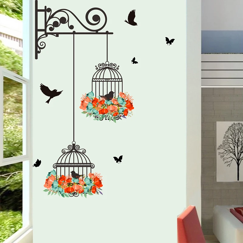 New Birdcage Flower Wall Stickers For Home Decor Living Room Bedroom Decoration Accessories PVC Mural Animal Wall DIY Art Decals
New Birdcage Flower Wall Stickers For Home Decor Living Room Bedroom Decoration Accessories PVC Mural Animal Wall DIY Art Decals
