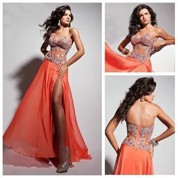 Free shippingBreezy Skirt See Through Bodice High Slit Front Long Sexy Evening Dress 2013
Free shippingBreezy Skirt See Through Bodice High Slit Front Long Sexy Evening Dress 2013
