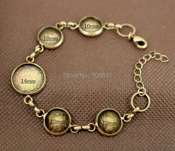 Antique Bronze tone Plated Blank Chain Bracelet Settings w/ 14mm 10mm Round Bezel tray Cabochon Bracelet Bases Findings Crafts
Antique Bronze tone Plated Blank Chain Bracelet Settings w/ 14mm 10mm Round Bezel tray Cabochon Bracelet Bases Findings Crafts