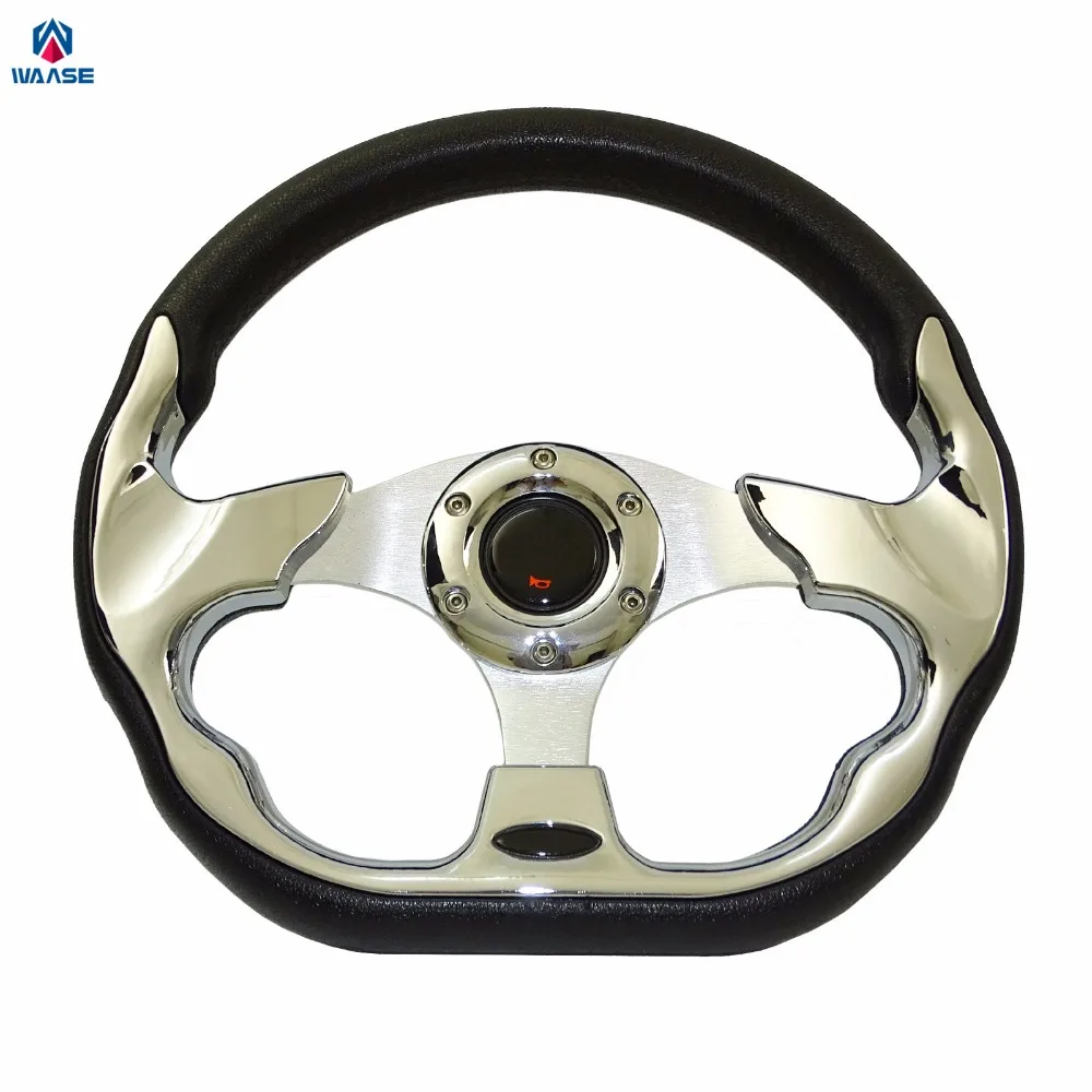 waase 320mm Universal PU Leather Racing Sports Auto Car Steering Wheel with Horn Button 12.5 inches Chrome
waase 320mm Universal PU Leather Racing Sports Auto Car Steering Wheel with Horn Button 12.5 inches Chrome
