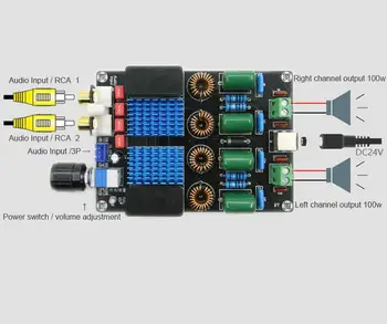 HIFI TPA3116 100W +100W Digital Power Audio Amplifier Board Two Channel High Power Audio Amplifier Board
HIFI TPA3116 100W +100W Digital Power Audio Amplifier Board Two Channel High Power Audio Amplifier Board